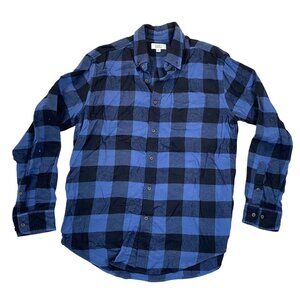 Croft & Barrow Mens Shirt Medium Long Sleeve Checkered Button Down Flannel Blue